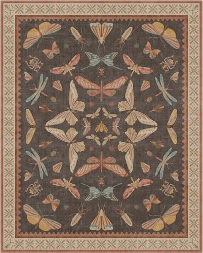 Washable Boho Insect Rug for Entryway