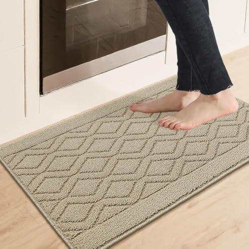 48x20 Inch 30X20 Inch Kitchen Rug Mats Made of 100% Polypropylene 2 Pieces Soft Kitchen Mat Specialized in Anti Slippery and Machine Washable