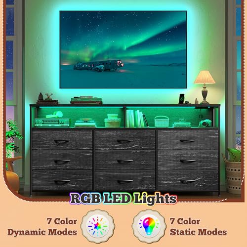 55" W Dresser for Bedroom with 9 Drawer