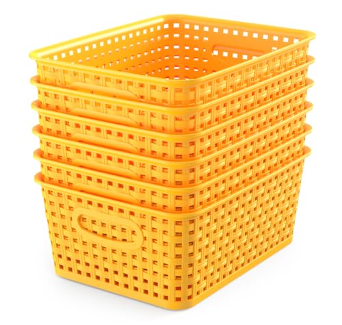 Woven Plastic Storage Organizer Baskets