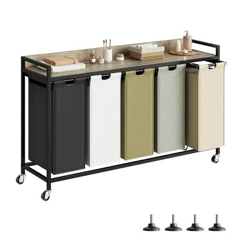 Laundry Hampers with Shelf and Pull
