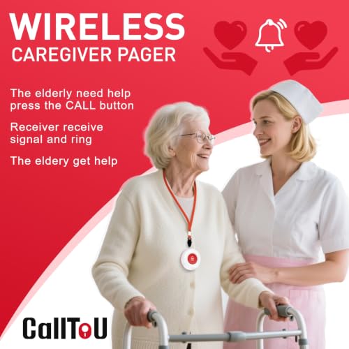 Caregiver Pager Wireless Call Button 500+ Feet for Home