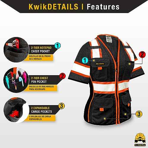 Men's & Women's Class 3 Safety Vest ANSI OSHA Hi Vis Vest