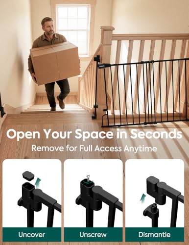 Removable & No Bottom Bar Baby Gate