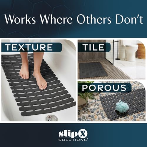 31"x15" Weighted Non Slip Bath Mat for Textured Tubs