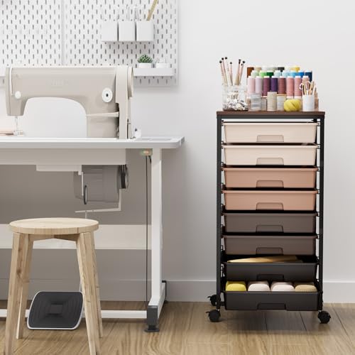 Rolling Storage Cart with 8 Drawers