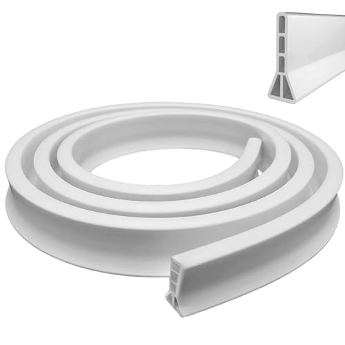 80inch Extra Height White Soft TPE Silicone Flexible Bathroom and Kitchen Water Stopper Water Retaining Stripe