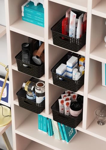Woven Plastic Storage Organizer Baskets
