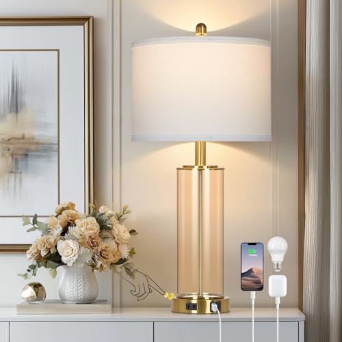 Glass Table Lamps Set of 2