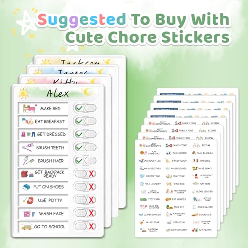 Upgraded Slider Dry Erase Chore Chart for Kids Multiple Kids