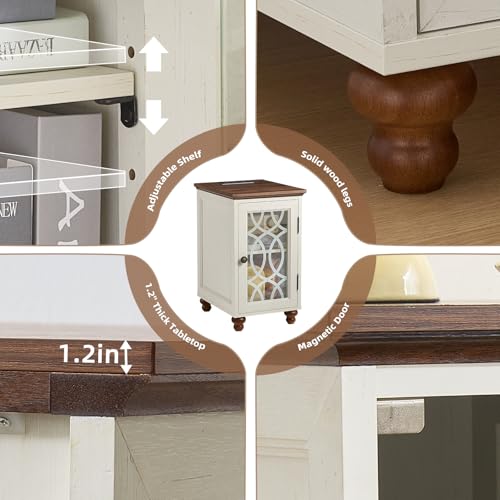 Narrow Side Table with Charging Station
