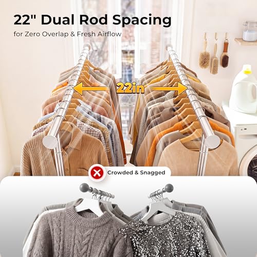 Collapsible Double Rod Clothes Rack