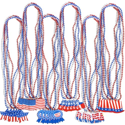 20PCS Fourth 4th of July Necklaces Beads