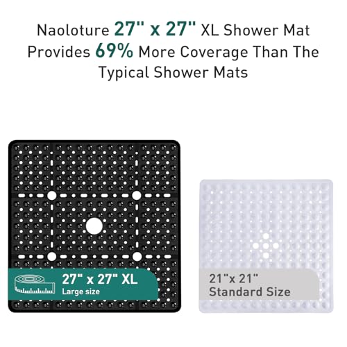 Large Square Shower Mat Non Slip 27 x 27 Inch
