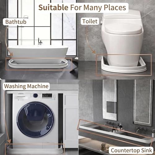 80inch Extra Height White Soft TPE Silicone Flexible Bathroom and Kitchen Water Stopper Water Retaining Stripe