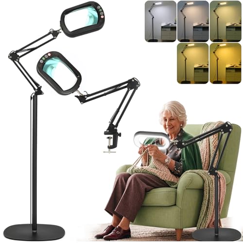 Rectangle Magnifying Glass with Light and Stand Swing Arm
