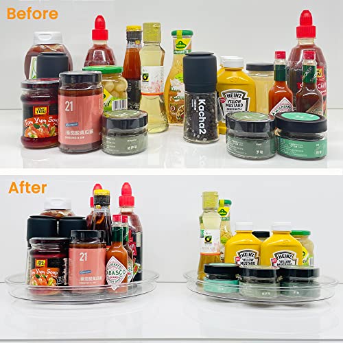 Clear Lazy Susan Organizer Plastic Turntable for Cabinet Rotating Pantry Organizer