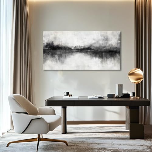 White Canvas Wall Art Extra Large Wall Decor Framed Abstract Poster Pictures Black Flowers Arts Blue Artwork for Hotel Gallery