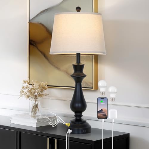 Set of 2 Modern Table Lamps for Living Room Bedroom