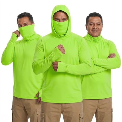 3 Pack Men's Sun Hoodie with Mask