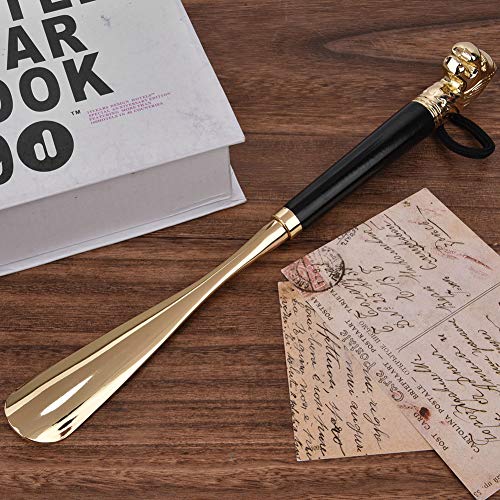Shoe Horn Long Handled Metal Lion Head Shoe Horn Wooden Long Handle Shoe Lifter Shoe Spoon Tool for Men Ladies