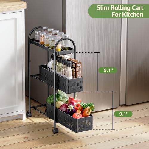 Slim Storage Cart with Drawers