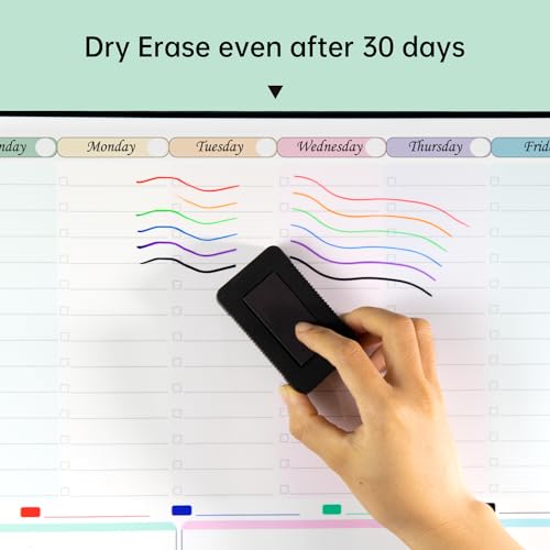 Magnetic Dry Erase Weekly Planner with Hourly Time Slots Whiteboard Calendar for Fridge