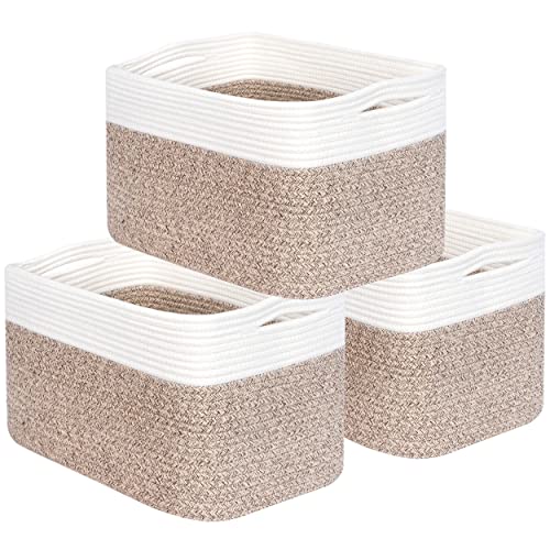 3 Pack Cotton Rope Shelf Storage Baskets