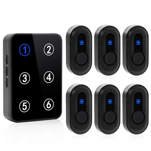 Wireless Caregiver Pager Call Button Nurse Call System 500Ft Range with LED Number Display for Elderly