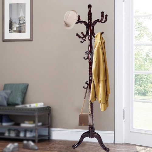 73" Wooden Coat Rack Stand