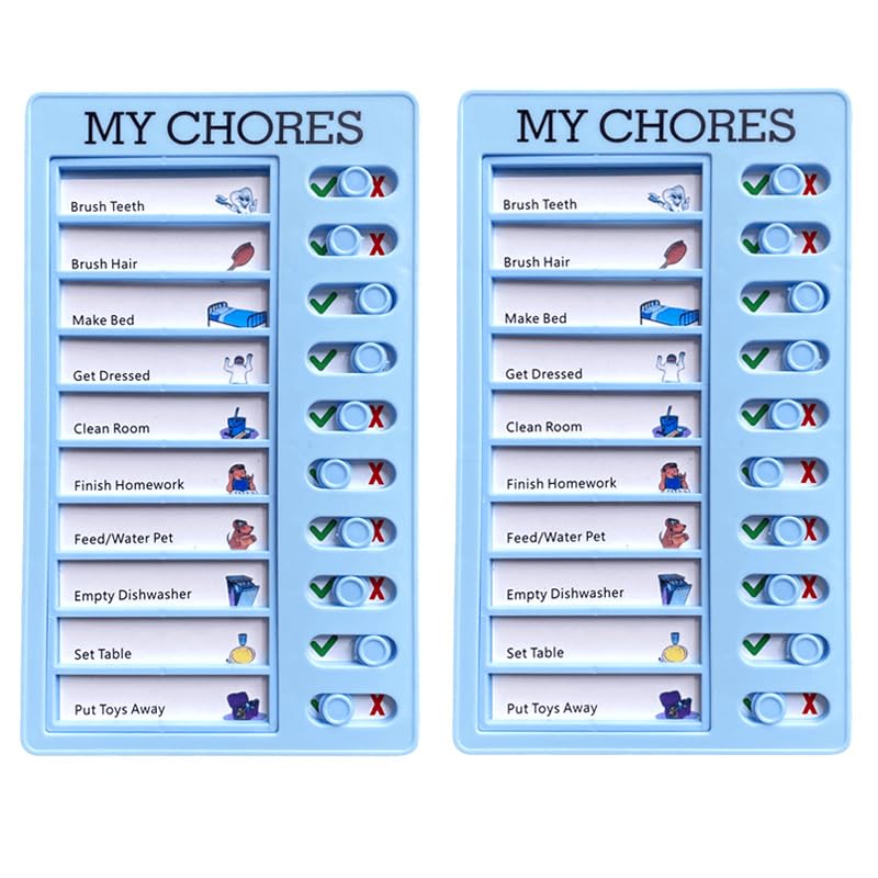 2 Pcs Chore Chart for Adults to do List My Chores Checklist Task Board Sliding Routine Chart for Kids