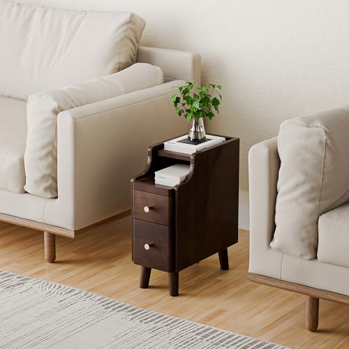 Narrow Nightstand with Drawers