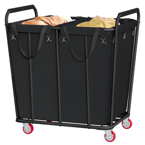 2 Section Laundry Sorter Cart