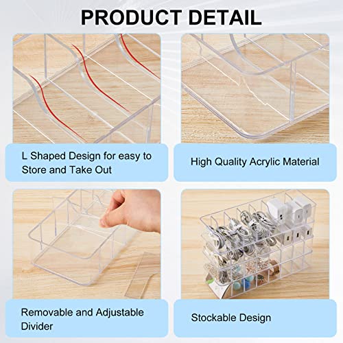 Cable Organizer Box with Wire Ties Cord Storage Charger Box Plastic Electronics Organizer with 8 Removable Divider Cable Storage for Office Home Desk Accessories
