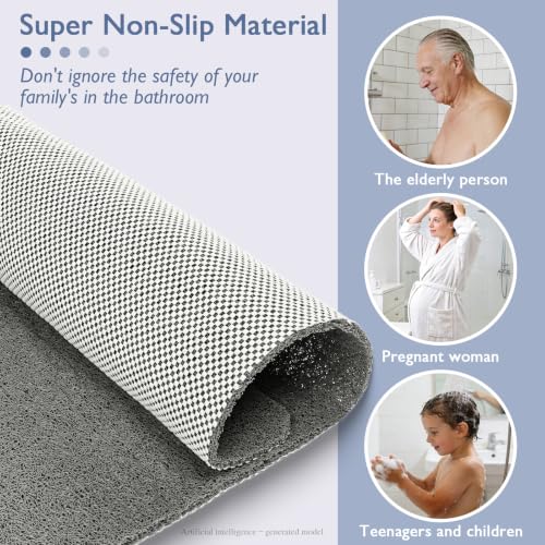 PVC Loofah Patterned Shower Mat