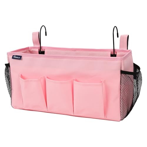 Bedside Organizer with Hook Bedside Caddy Hanging Storage Bag with Adjustable Straps and Water Bottle Holder for Home College Dorm Bunk Bed Accessories