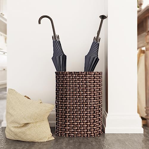 Wicker Umbrella Holder Waterproof Hand Woven Umbrella Stand Basket Cane Holder Stand Indoor Outdoor Decorative Umbrella Rack for Home