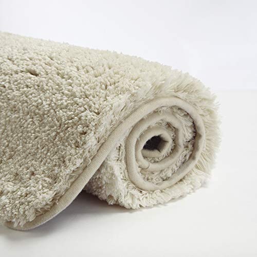 Bathroom Contour Rug Non Slip Bath Mat Water Absorbent Soft Microfiber Shaggy Bathroom Mat Machine Washable Bath Rug for Bathroom Thick Plush U Shape Toilet Rug
