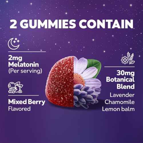 Pure Zzzs Melatonin Natural Flavor Supplement Gummies with Chamomile
