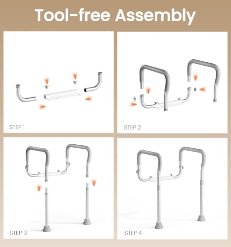 Toilet Safety Rail for Seniors with Adjustable Height & Width