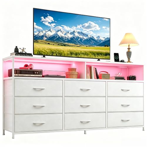 55" W Dresser for Bedroom with 9 Drawer