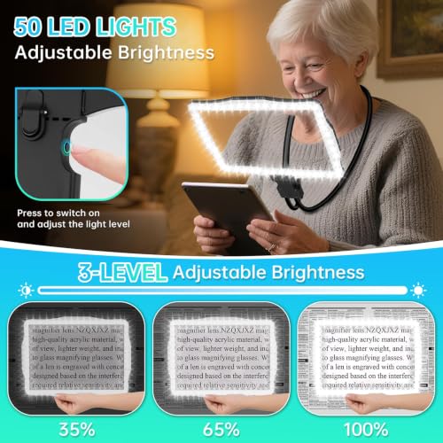 Large 10X Magnifying Glass with Light