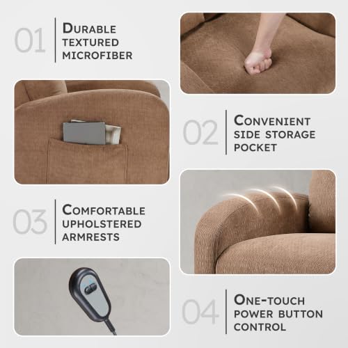 Textured Microfiber Power Lift Recliner Chair for Elderly