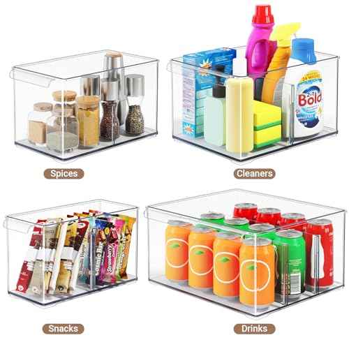 3 6 Pack Pantry Storage Bins with Divider
