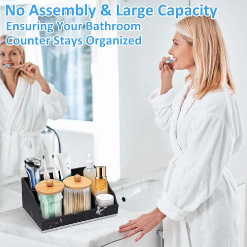 Bathroom Organizer Countertop White Marble Toothbrush Holders