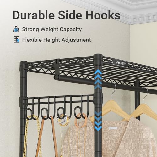 R3 Rolling Clothes Rack Heavy Duty Portable Closet for Hanging Cloth