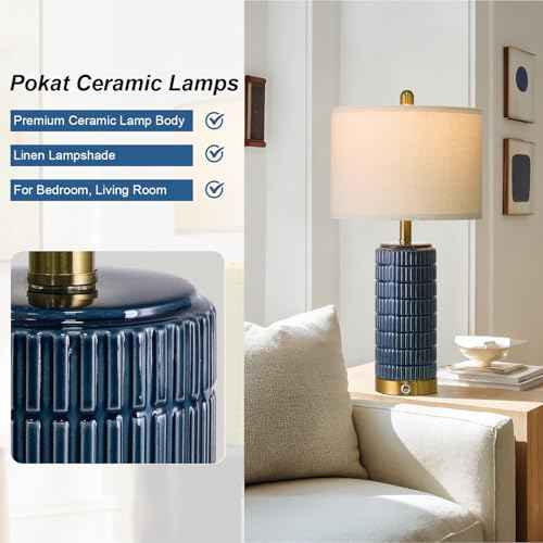 Touch Bedside Table Lamps with USB Ports for Bedroom