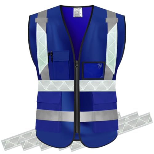 High Visibility Safety Vest Customize Your Logo Protective Workwear 5 Pockets Outdoor Work Vest