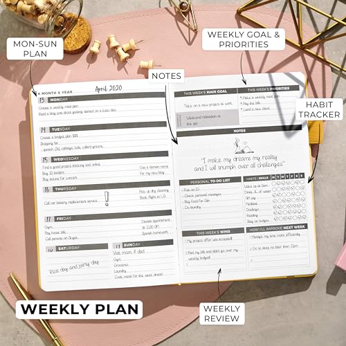 Planner Undated Weekly & Monthly Planner for Productivity