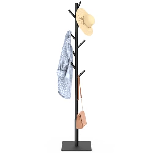 Coat Rack Freestanding with Stable Square Base for Cloathes